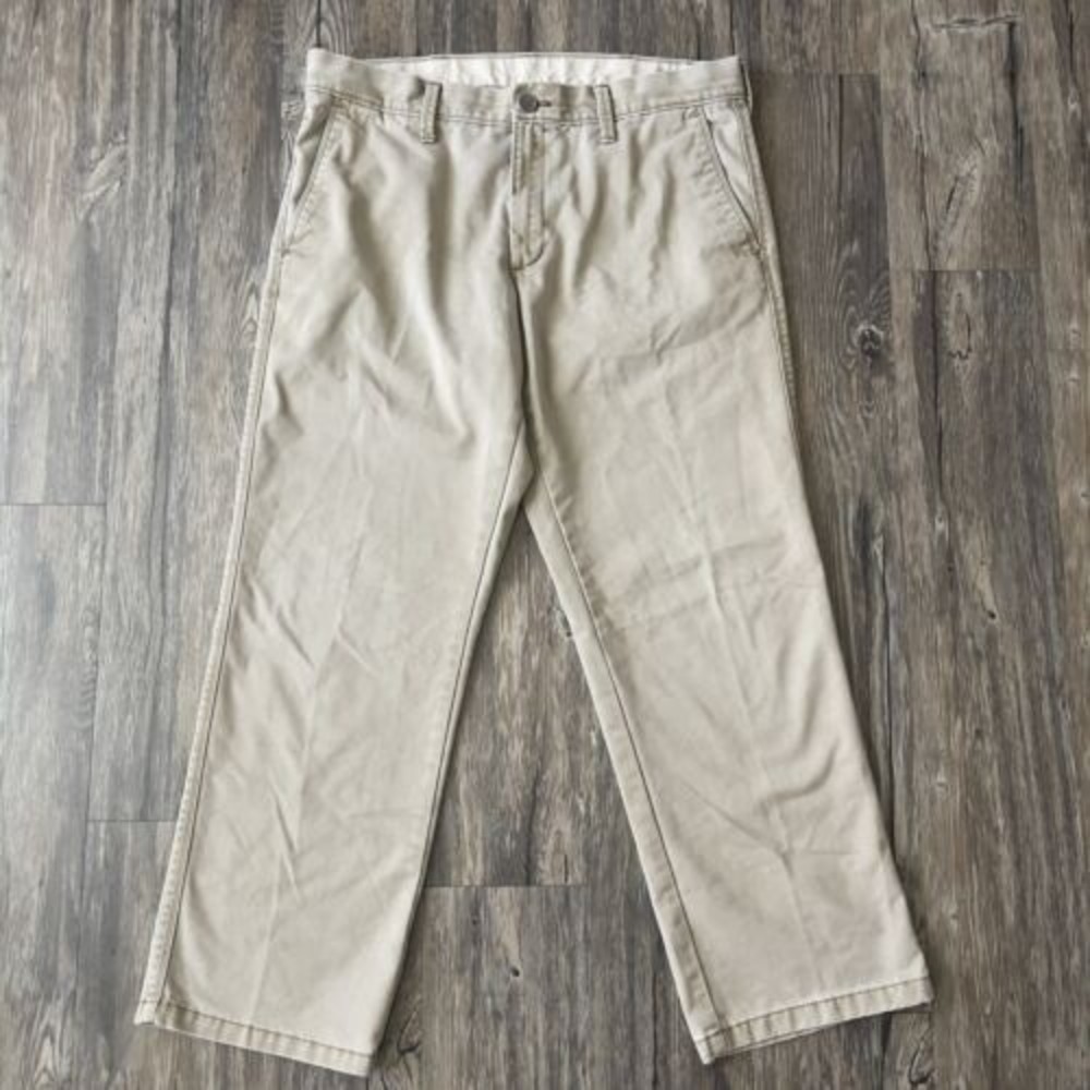 Life Khaki Casual Pants By Haggar Flat Front Straight Leg Men Size 34X29 EUC